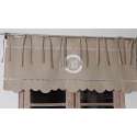 Cantonniere Lin Naturel 140cm Decoration Monogramme