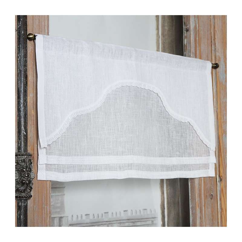 Cantonnière Cuisine Dentelle Blanche | Style Nordique, 150 X 45 Cm | Rideau Décoratif Fenêtre, Porte, Placard