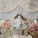 Rideau Brise-Bise Style Shabby-chic Motif Fleuri Bleu