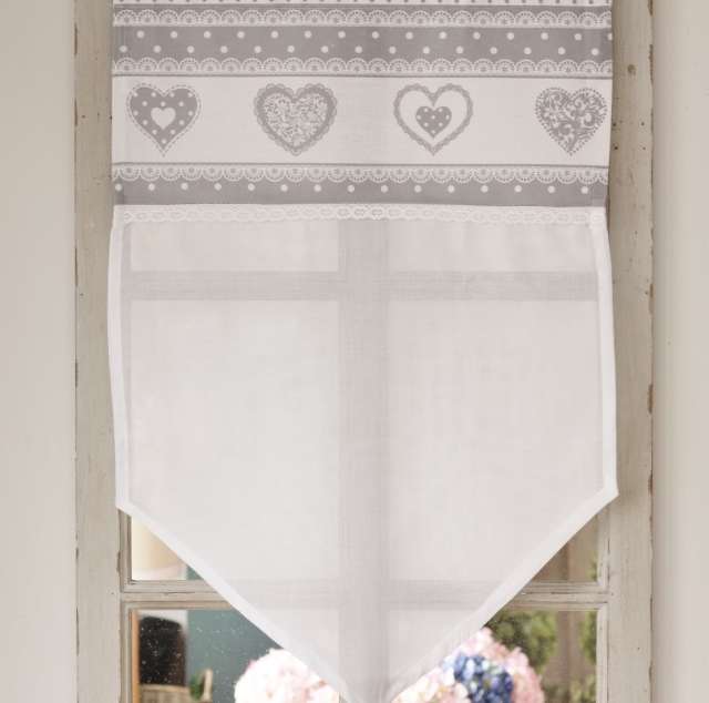 Rideau Brise-Bise Slivercolor Pour Cuisine | 45x150 Cm | Coton & Lin Brodé | Déco Maison