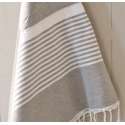 Grande fouta Grise et blanche