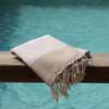 Fouta Grande Taille Rayures Beiges 3x2m