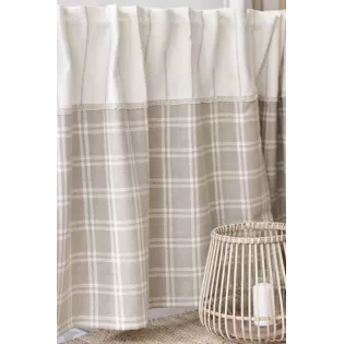 Rideau sous évier Carreaux Beige Campagne Déco