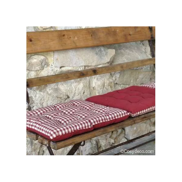 Lot De 6 Coussins De Chaise Carrés 40x40x10 Cm - Polyester, Avec Attaches - Pour Salle à Manger, Jardin, Intérieur/extérieur (Bourgogne)