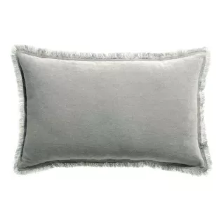 Coussin Velours frangé Rectangulaire 40x65 Perle