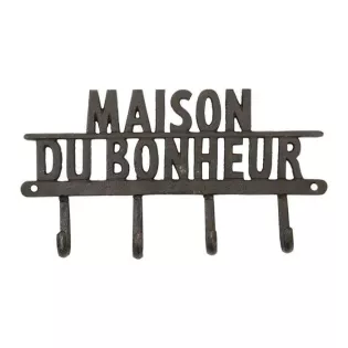 Patère Maison du Bonheur en Fonte