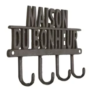 Patère Maison du Bonheur en Fonte