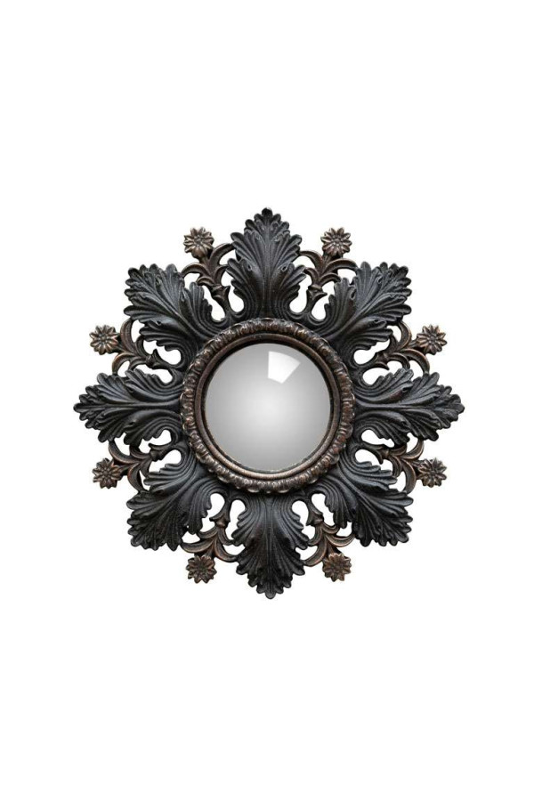 Mini Miroir Décoratif Sorcière En Résine - 10x10 Cm - Cadre Marron - Marque CHEHOMA - Neuf En Boîte