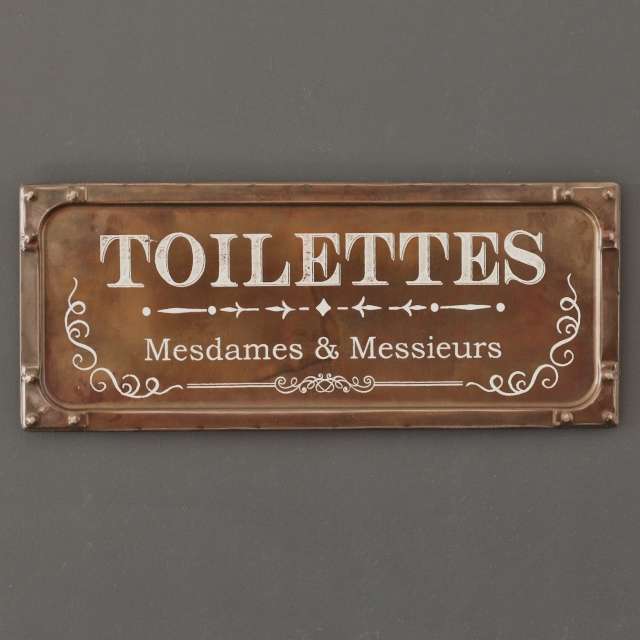 Plaque Toilettes Métal Décoration Rétro-Vintage