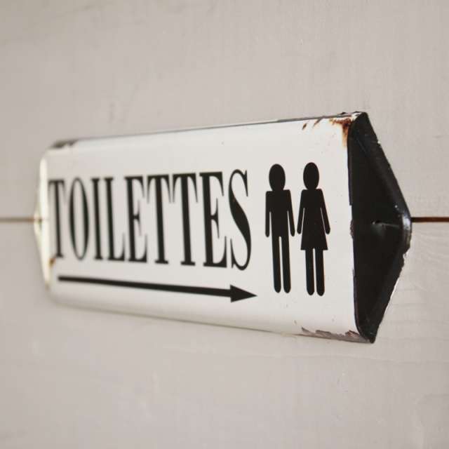 plaque toilettes silhouettes retro