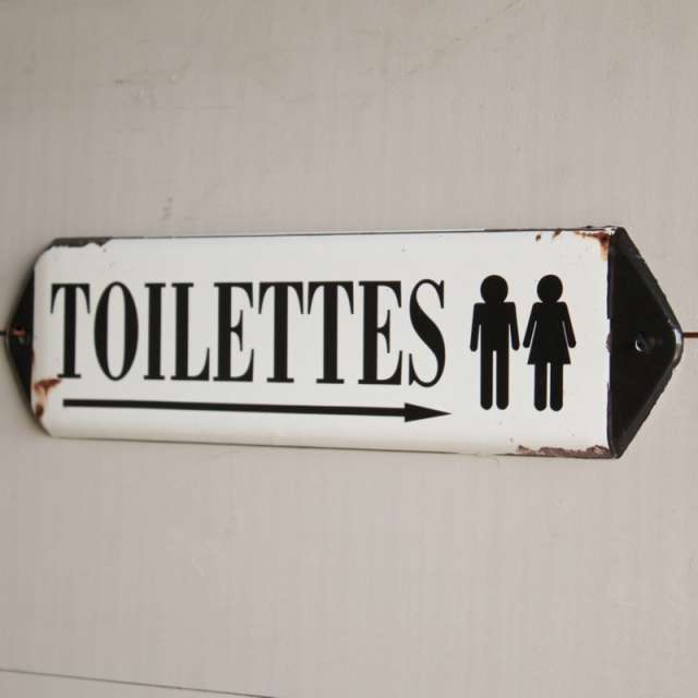 plaque toilettes silhouettes retro
