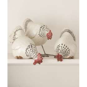 Trio de poules Déco style campagne