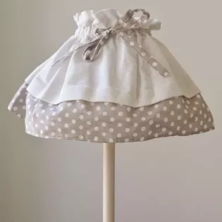 Abat Jour Jupon à pois Plissé  romantiques