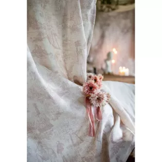 Voilage Blanc Mariclo Shabby-Chic Toile de Jouy