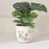 Cache Pot Rose Shabby Chic Déco terre cuite