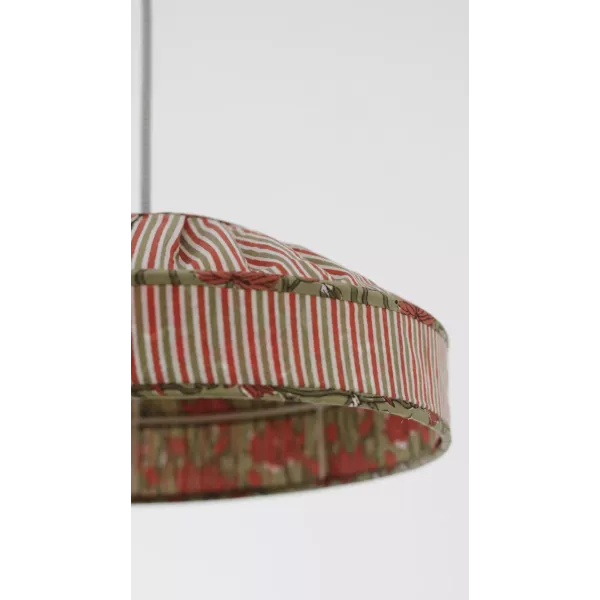 Abat-Jour tissus rayures et fleurs Suspension Lustre Cosy Déco