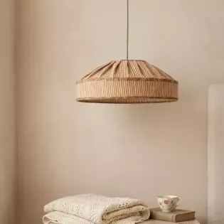 Abat-Jour Suspension Lustre Cosy Déco Tissus Rayures et Fleurs