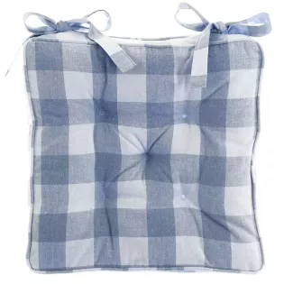 Coussins Galettes de Chaise Confortables Carreaux bleus Champêtre