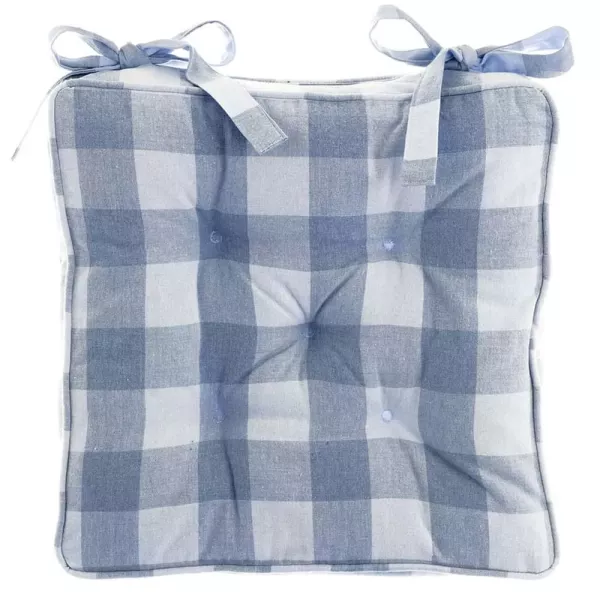 Coussins Galettes de Chaise Confortables Carreaux bleus Champêtre