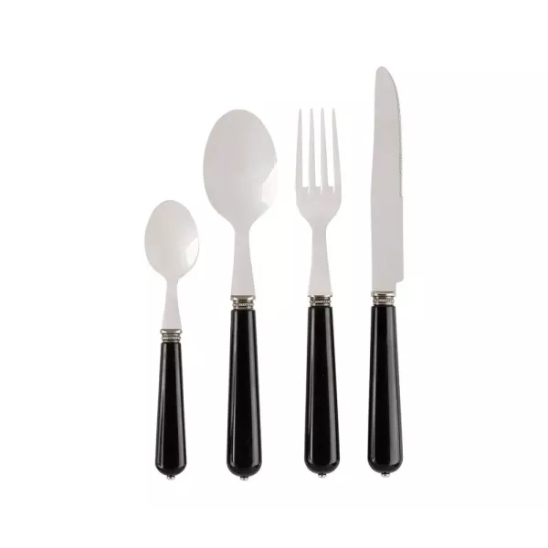 Ménagère Esprit Bistrot Rétro Charme Manche Noir