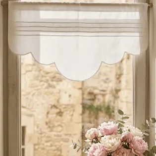 Cantonniere Lin Blanc Sur-mesure Feston Chic