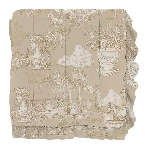 Édredon Toile de Jouy Lin Blanc Mariclo