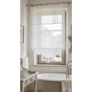 Brise-bise confection sur-mesure lin blanc modèle Lys Blanc