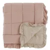 Édredon Volants Réversible Rose & Beige Blanc Mariclo