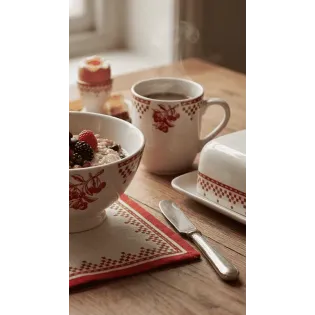Bol Grand Format Damier Rouge — Comptoir de Famille