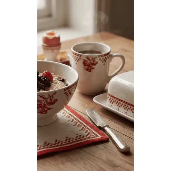 Bol Grand Format Damier Rouge — Comptoir de Famille