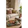 Plateau Fleuri Style Cottage Romantique pour Salon Décoration Shabby-Chic