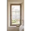 Brise-Bise en Lin Blanc Décor Cœur et Dentelle, Modèle Faustine