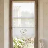 Brise-Bise en Lin Blanc Décor Cœur et Dentelle, Modèle Faustine pour la chambre