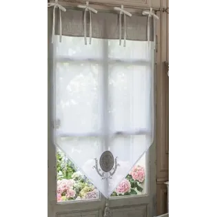 Brise-Bise Cloé Gris Style Gustavien, Ambiance Charme Cosy