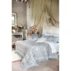 Édredon Volant Toile de Jouy Verte Blanc Mariclo | Maison Cosy Déco