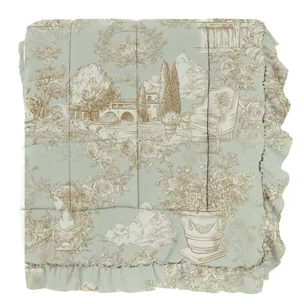 Dessus de Lit Édredon avec Volant Collection Toile du Borgo Verte