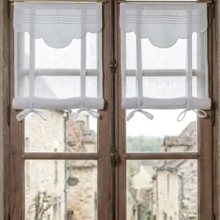 Store simple Blanc Feston Chic, Confection Sur-Mesure