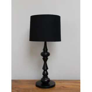 Grande Lampe à Poser Noire, Style Cosy Classique, Chehoma