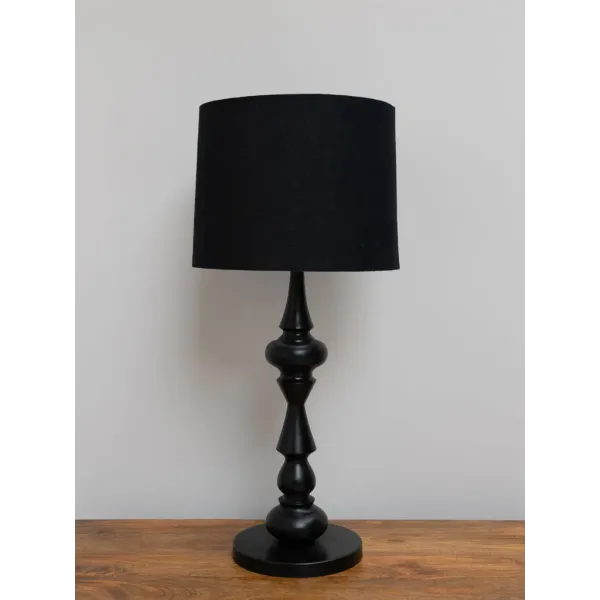 Grande Lampe à Poser Noire, Style Cosy Classique, Chehoma