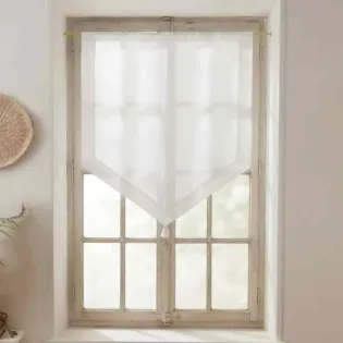 Brise-Bise Lin et coton Blanc