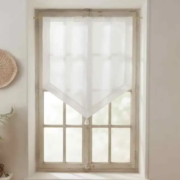 Brise-Bise Lin et coton Blanc