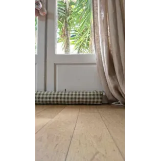 Coussin de porte à carreaux vert et beige Esprit Campagne