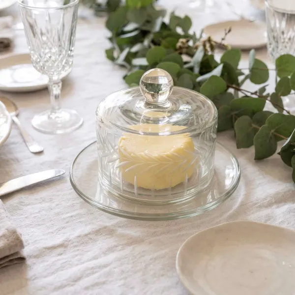 Beurrier Rond en Verre Transparent, Collection Azelie Comptoir de Famille