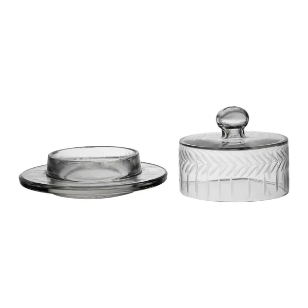 Beurrier Rond en Verre gravé Collection Azelie Comptoir de Famille