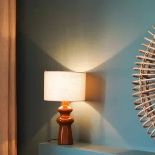 Lampe de Chevet Cosy en Céramique Terracotta et Abat-Jour Lin