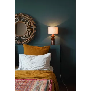 La Lampe de Chevet Cosy en Céramique Terracotta et Abat-Jour Lin