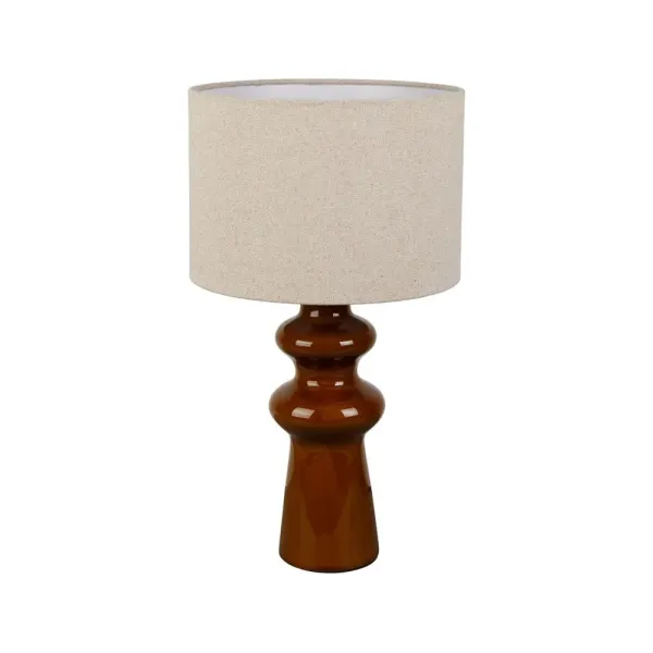 Lampe Cosy en Céramique Terracotta et Abat-Jour Lin