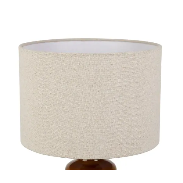 Lampe de Chevet Céramique Terracotta et Abat-Jour Lin