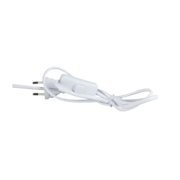 Cable Blanc Petite Lampe de Chevet en Céramique Brune et Abat-Jour Lin Rayé