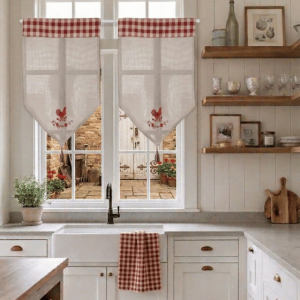 Rideaux esprit campagne chic : nos astuces pour une cuisine ambiance maison de famille
